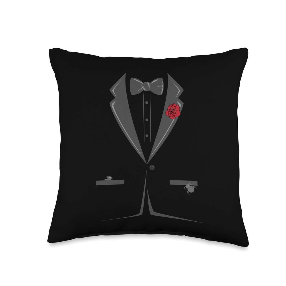 5166 Suit And Tie Tuxedo Bowtie Funny Easy Christmas Gifts Throw Pillow